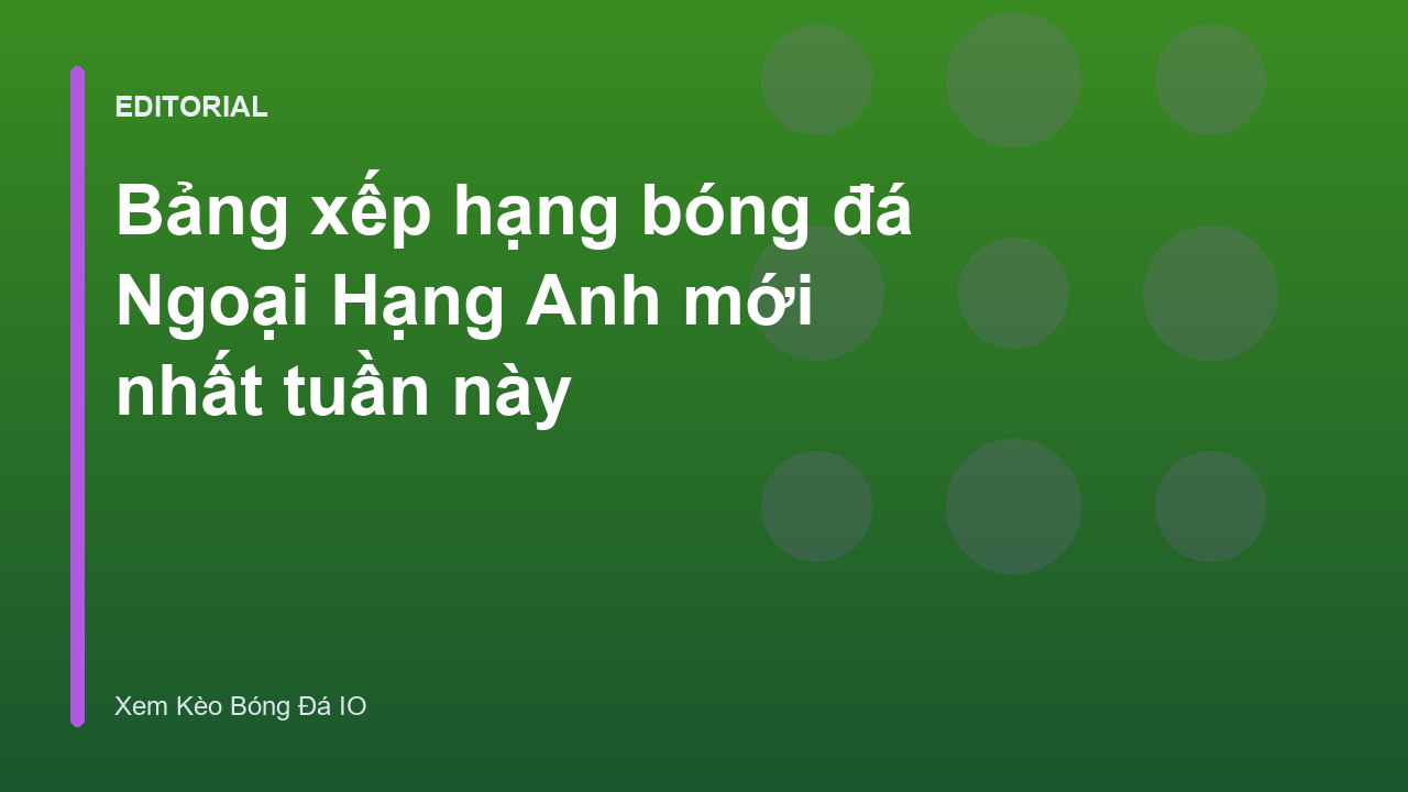 Bảng xếp hạng bóng đá Ngoại Hạng Anh